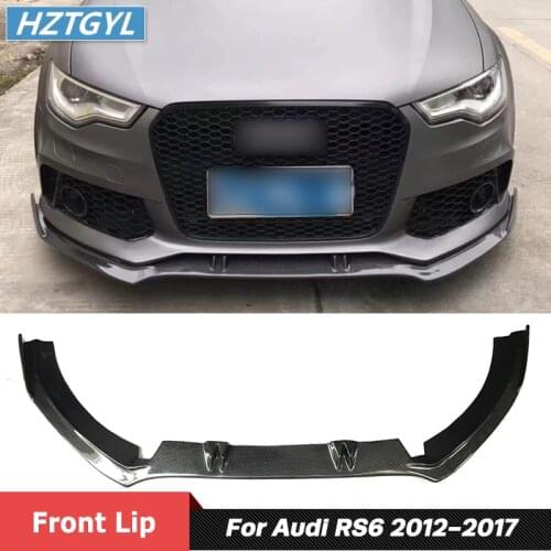 Carbon Fiber Front Bumper Spoiler Shovel Chin Lip For Audi A6 Facelift RS6 Car Body Kit 2012-2017