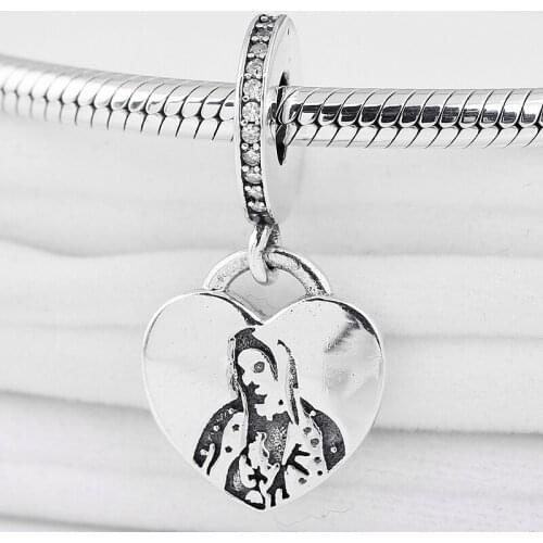 Original Love Heart Goddess With Crystal Pendant Beads Fit 925 Sterling Silver Charm Europe Bracelet Bangle Diy Jewelry