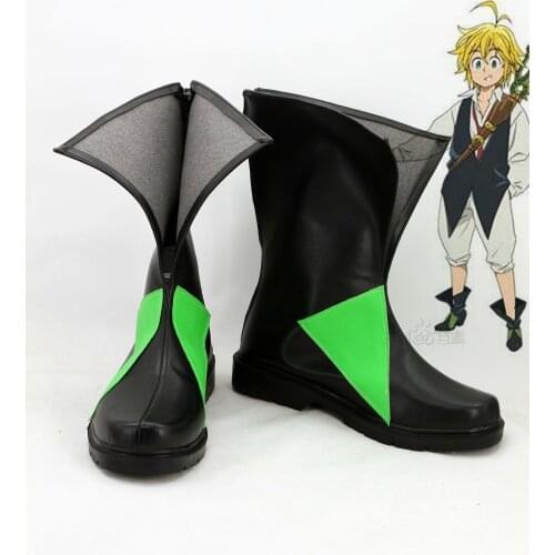 The Seven Deadly Sins Meliodas Cosplay Boots Shoes Anime Party Cosplay Boots Custom Made for Adult Men Shoes Halloween Carnival