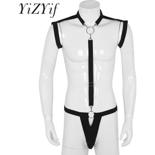 YiZYiF Sexy Men Mankini Thong Jockstrap gay fetish G-String Underwear Stretch Strap Body Suspender Men Erotic Lingerie Panties