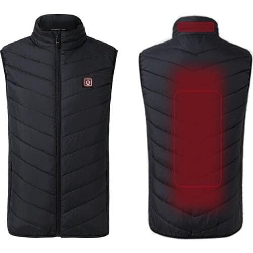 USB Heating Vest Electric Heated Neck Warm Vest Winter Outdoor Thermal Cloth Feather Camping Hiking Hunting Jacket Men Women XXL