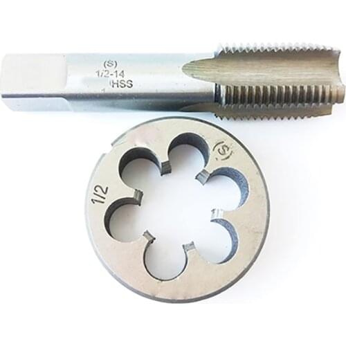 1/2-14 NPS HSS Tap And Die Set NPS Machine Thread Tap And NPS Round Thread Die Right Hand