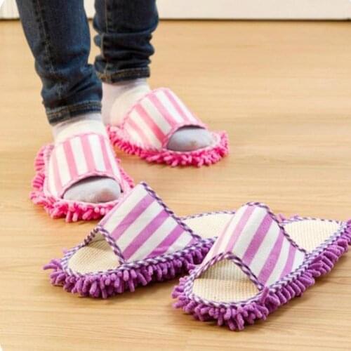 1 Pair Of Floor Cleaning Slippers, Coral Fleece Household Microfiber Dust Removal And Polishing Lazy Floor Cleaning Shoe Covers