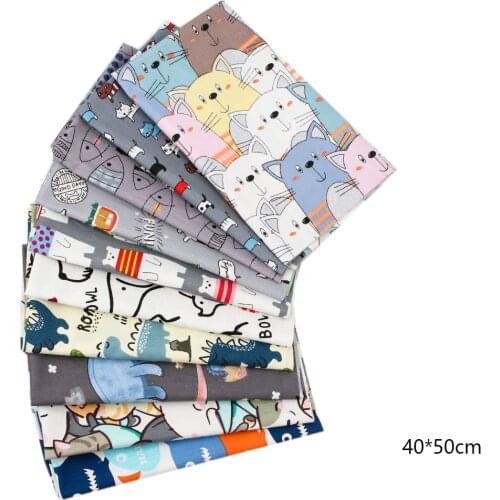 40*50cm 1pc 100% Cotton Fabric Animals Printed Cloth Sheets Handmade Crafts Material DIY Clothes Supplies Home Textile Patchwork