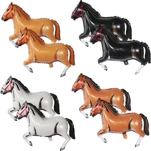 1pc Athletics cartoon Large Horse Balloons Birthday Party Supplies Mylar Balloon Kids Classic Toys Animal Foil Helium Wholesale