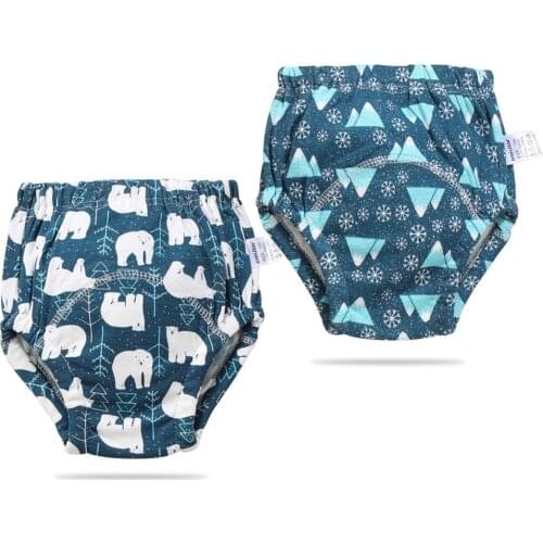 2pcs/set Baby Training Pants Baby Diapers Reusable Nappy Cloth Diaper Washable Kids Baby Cotton Training Pants Panties Nappy