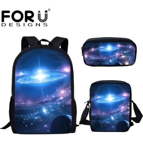 FORUDESIGNS 2019 Fashion Children School Bags 3D Star Galaxy Pattern Orthopedics Schoolbags for Boys Teenagers Backpacks Kids
