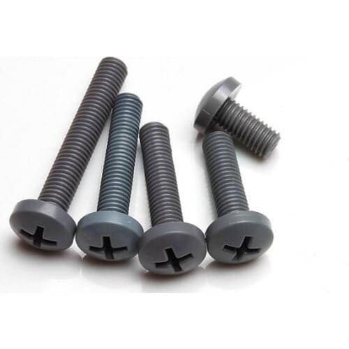 5pcs M8 polyvinyl chlorid PVC cross screws insulated screw pan round head bolt plastic preservative acid and alkali