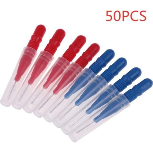 50PCS Oral Hygiene Dental Toothpick Tooth Pick Brush Teeth Cleaning Tooth Flossing Head Soft Interdental Brush Eco-friendly