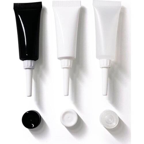 3 5 10 15 20 30ml Cosmetic Soft Tube Lotion Squeeze Bottle Portable Packaging Containers Refillable Cream 50pcs/lot Black/White