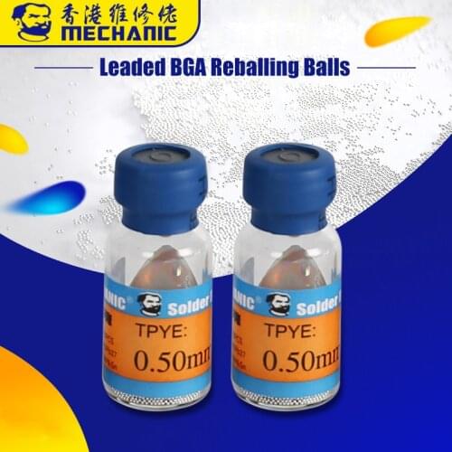 MECHANIC Leaded BGA Reballing Balls 0.2/0.25/0.3/0.35/0.4/0.45/0.5/0.55/0.6/0.65/0.76mm Sn63/Pb37 For BGA Rework Repair