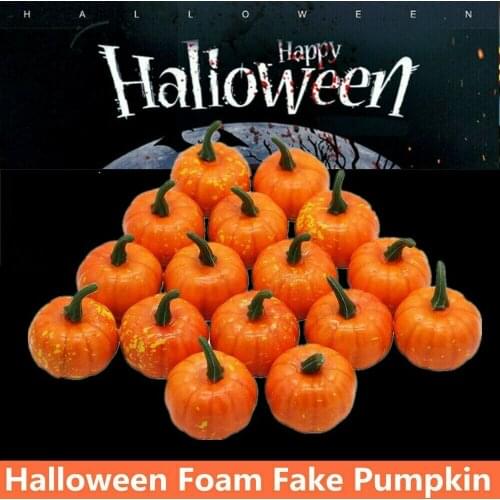 12x Halloween 5cm Simulation Pumpkin Foam Mini Diy Artificial Handwork Decoration Halloween Small Ornament For Thanksgiving