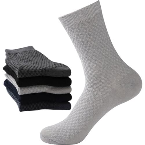 5 Pairs/Lot Bamboo Fiber Socks Men Breathable Socks Casual and Comfortable