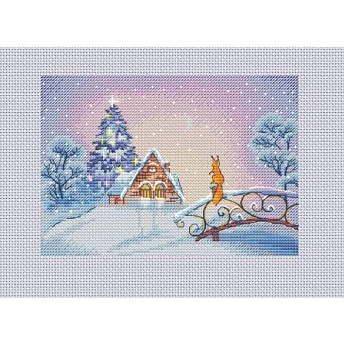 DD Gold Collection Counted Cross Stitch Kit Cross stitch RS cotton with cross stitch Squirrel in the snow