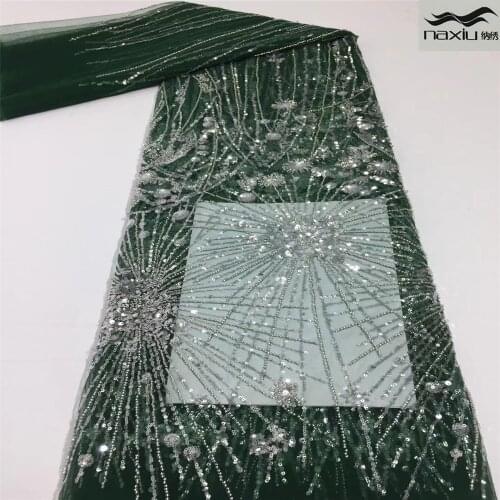 Madison Nigerian Lace Fabrics Handmand Beaded Lace Fabric 2020 High Quality Lace African French Lace Fabric For Wedding Sewing