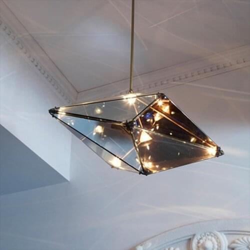 Nordic Diamond Chandelier Postmodern Minimalist Light LuxuryDesigner Living RoomLighting Bar Restaurant Diamond Glass Chandelier