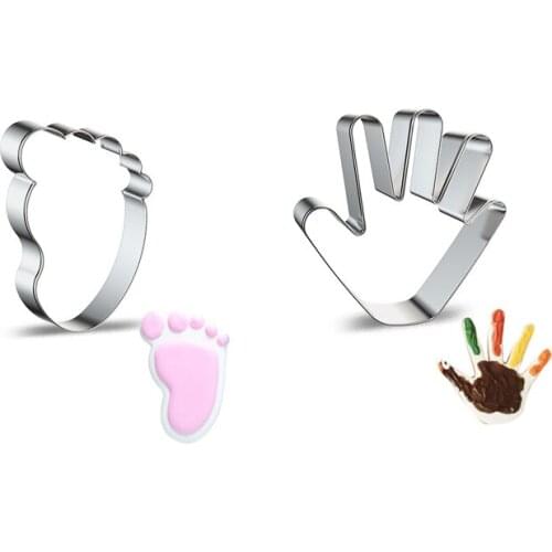 Plum And Foot Cookie Cutter Stainless Steel Biscuit Knife Baking Fruit Cut Kitchen Tools Embossing Printing