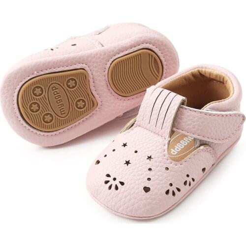 Newborn Baby Shoes Hot Sale Cute Baby Girls Shoes Baby First Walkers Princess Hollow Star-Shaped Crib Flat Shoes