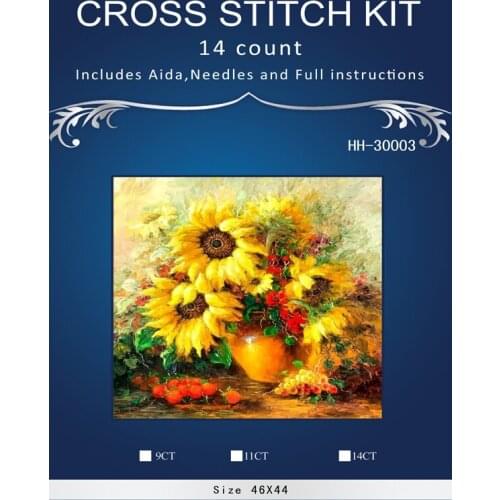 ONEROOM Persian Chrysanthemum Embroidery Needlework Crafts 14CT Unprinted DMC DIY Quality Flower Cross Stitch Kits Handmade