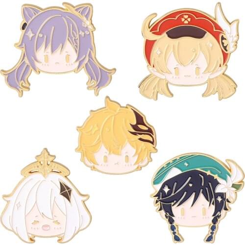 PF1138 Cartoon Genshin Impact Enamel Pin Brooches Bag Lapel pins for backpacks Holiday Badge Decoration Jewelry Gift Accessories