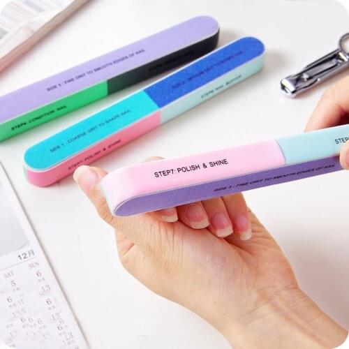 Nail File Double Side Buffing Bar Polishing Nails Strip File Nail Art Tool Sanding Random Color Nail file strip