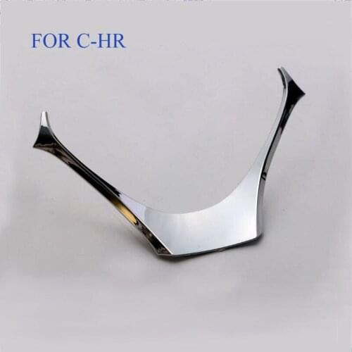 FIT FOR chr C-HR 2016 2017 2018 car Interior Accessories Steering Wheel Cover Trim U Shape Decorative ABS CHROME for chr