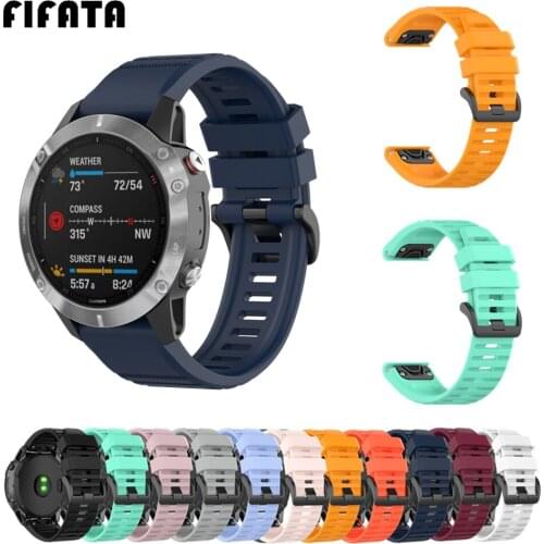 FIFATA Quick Release Wrist Strap For Garmin Fenix6 5 3 6X 5X / 5 Plus / 5X Plus / 6X Pro Solar Sport Watchband Silicone Bracelet