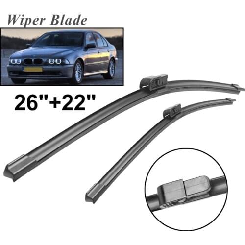 Okowiper RHD & LHD Front Wiper Blades For BMW 5 Series E39 Windshield Windscreen Front Window 26"+22"