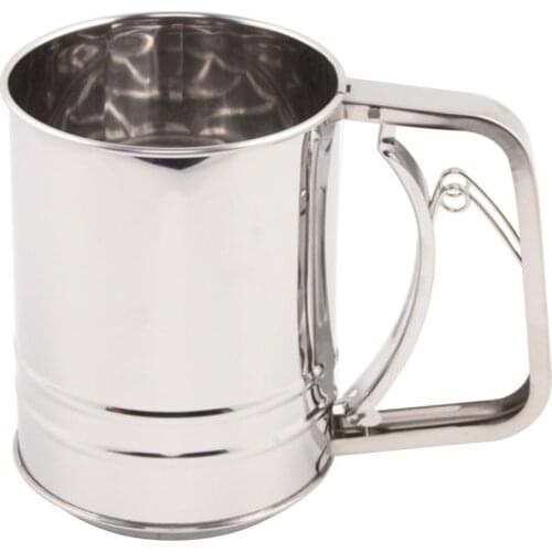 Stainless Steel Flour Sifter Large Baking Powdered Sugar Sieve Cup Kitchen Tool Baking Pastry Tools