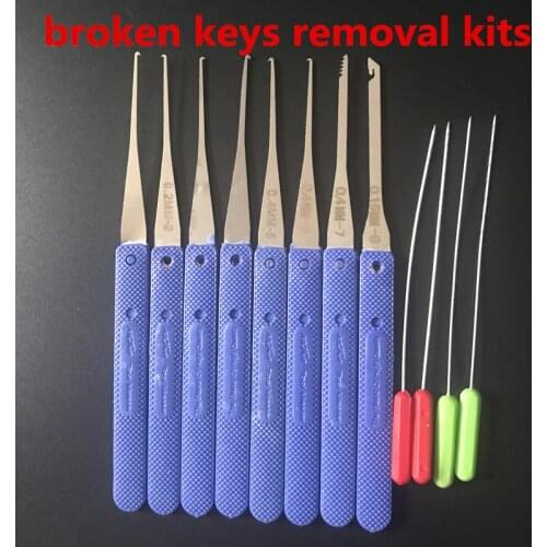 12pcs Klom Locksmith Tools Broken Key Remove Auto Extractor Set Stainless Steel Removal Hooks Lock Kit Hardware