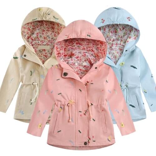 New Girls Windbreaker childrens clothing girl trench coat kids jacket hooded girl coats Trench Wind Dust Hooded Outerwear