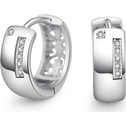 Elegant Fashion Brincos Ear Jewelry Cubic Zirconia Crystal Circle Hoop Earrings for Women Best Gift Piercing Accessories