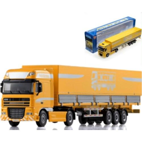 1:50 Alloy Engineering Model Car Container Trailer Truck Christmas New Year Gift Collection Childrens Kid Toy Original Box