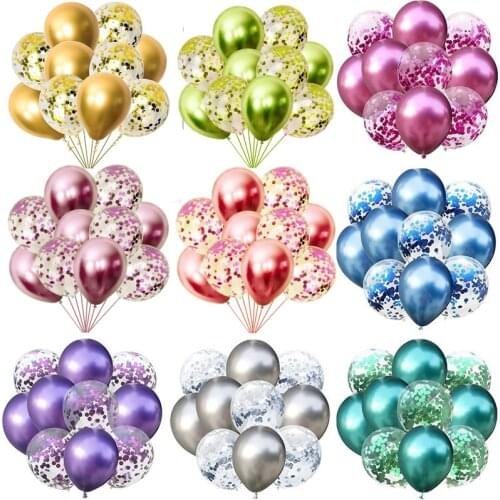 10Pcs/lot 12inch Metallic Balloons Party Decorations Rose Gold Confetti Balloon for Kids Adult Birthday Home Party Decor Supplie