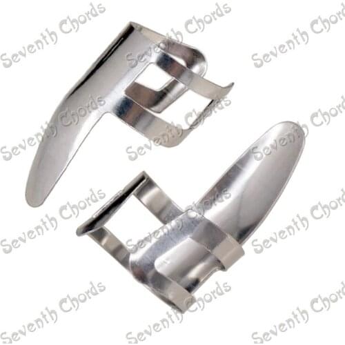 10 Pcs Stainless Steel Forefinger Finger Picks Plectrums For Slide Guitar Banjo Ukulele