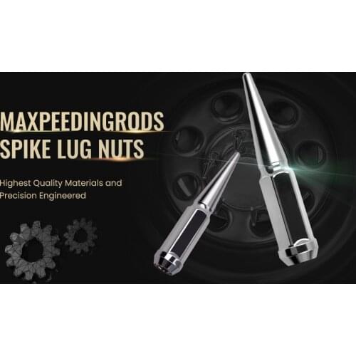 24Pcs M14x1.5 Solid Spike Lug Nuts for Tahoe Silverado 1500 for Ford F150 for Chevy Tahoe 4.4" Tall w/ 1 Socket Key