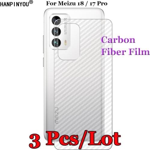 3 Pcs/Lot For Meizu 18 / 17 Pro 3D Non-slip Clear Carbon Fiber Back Film Screen Protector Protective Sticker