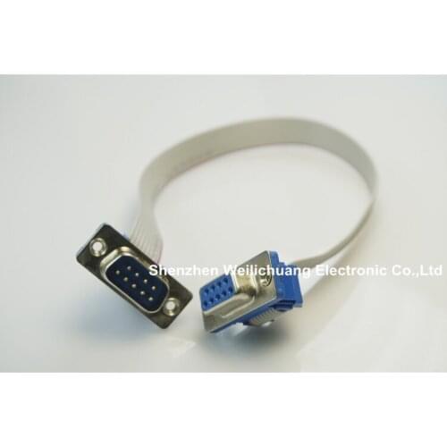 5 pcs D-sub Connector Cable Adapter IDC Type 9 Position male to Female assembly Plug to Receptacle Grey Flat Cable 25cm Length