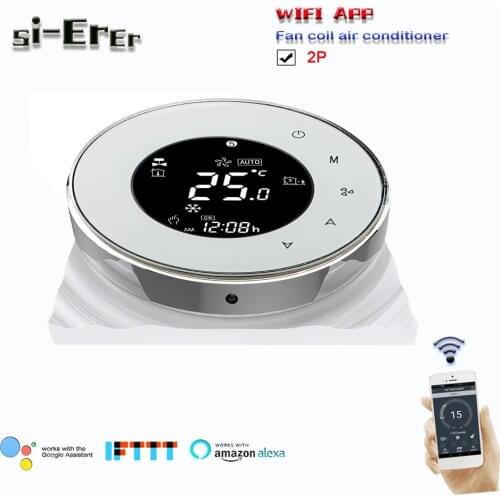 Central Air Conditioner WIFI thermostat,with 3 speed fan control,Cooling & Heating works with Alexa Google home,24VAC,AC95~240V