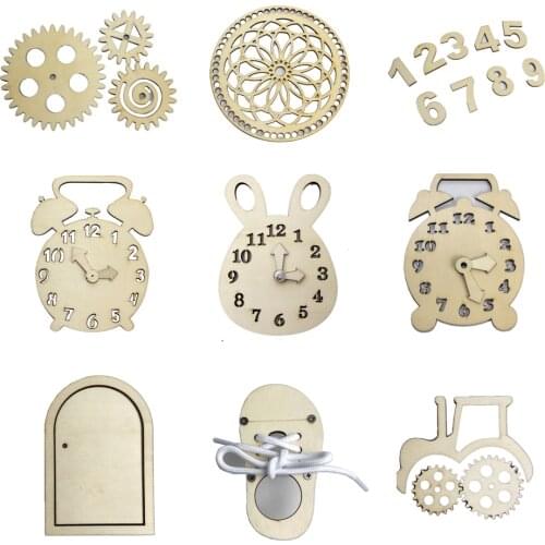 Busyboard Children Busy Board Accessories Diy Materials Wooden Numbers Letters with Decorative Educational Toys Clock Learning