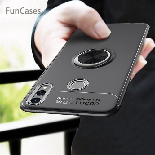 For Huawei Honor 8X Max Case Colorful Metal Magnetic Ring Holder Soft Silicone TPU Luxury Cover for Huawei Honor 8X Huaweii