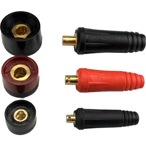 Europe Welder Quick Fitting Female Male Cable Connector Clamp Socket Plug Adaptor Tig Welding Machine DKJ10-25 DKJ35-50 DKJ50-70