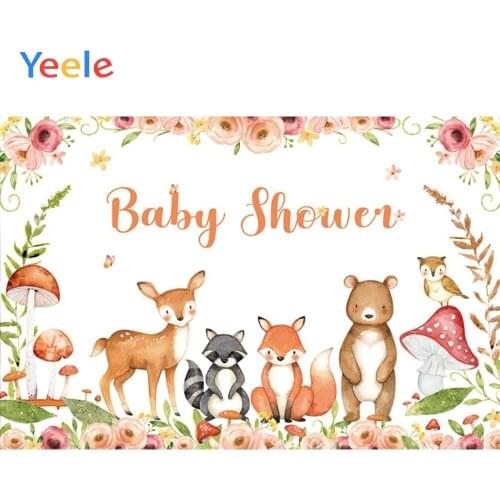 Newborn Baby Shower Birthday Wild Safari Animal Woodland Jungle Forest Zoo Backdrop Photography Background For Photo Studio