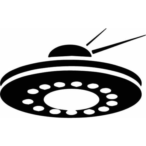 Alien Aircraft Pattern Decals Exquisite Car Window Decoration Personalized Pvc Waterproof Decals Black/white, 13cm*10cm