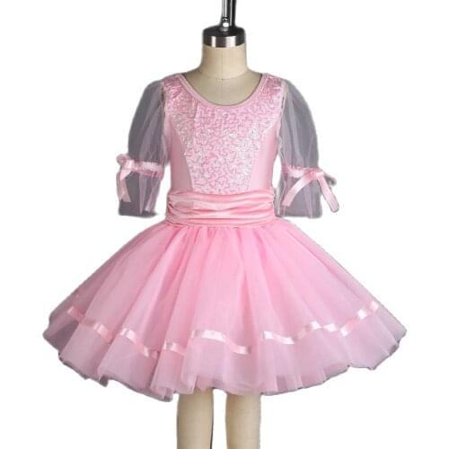 Pink sequin bodice ballet leotard, girl & women stage performance dance costumes ballet tutu stage & performance dance costumes