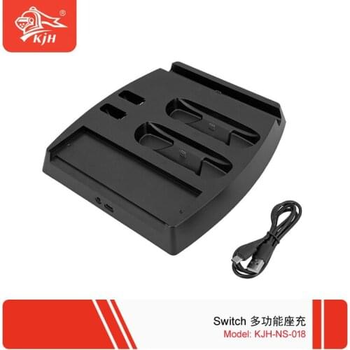 Multi-functional 5 LED Dual Charging Station Dock Storging Charger Stand for Nintend Switch Console/Joy Con/Pro Game Controller