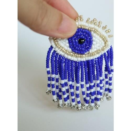 Fashion beaded embroidered eye Patches for Clothing sew on rhinestone parches eye Appliques Decoration Badge parche