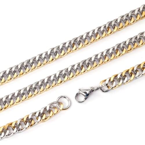 ASON Chain Necklaces Stainless Steel Necklaces Width 7mm Length 50cm 55cm 30cm Long Hiphop Chain Jewelry Fashion Accessories