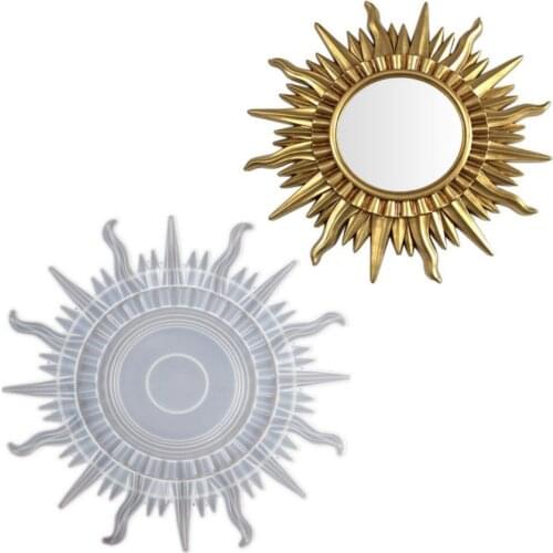 Diy crystal epoxy mold European style sunglasses sun and moon mirror frame living room wall decoration hanging silicone mold