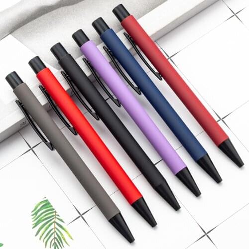 40 pcs/lot Sample Frosted Metal Ballpoint pen Cute Press Ball pens Business pen office School writing supplies